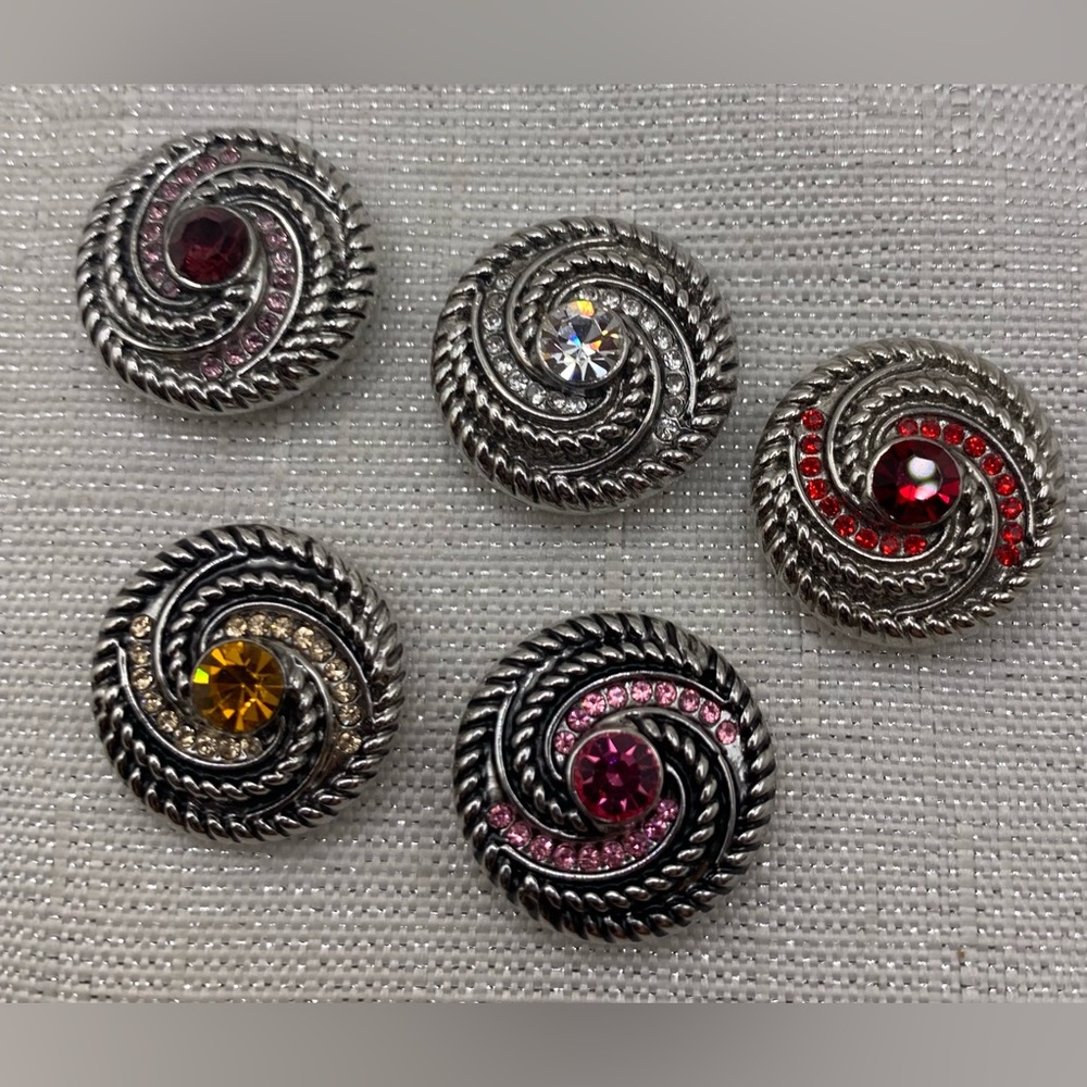 SWIRLS - Genuine Ginger Snaps & Co. Snap Button Charms - SET of 5 - 18mm/20mm